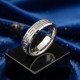 Solid Silver Greek Key Eternity Grooved Men's Ring
